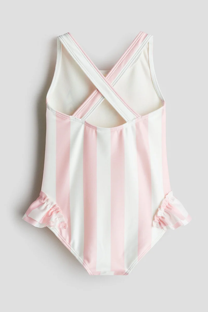 اتش اند ام Printed flounce-trimmed swimsuit