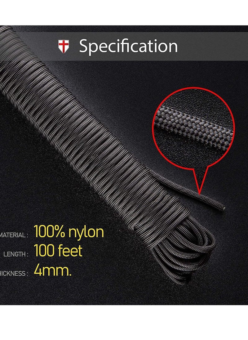SYOSI - Type III Paracord 550 Camping Rope Hiking Survival Boy Scout Parachute Cord Outdoor Hammock - Image 1