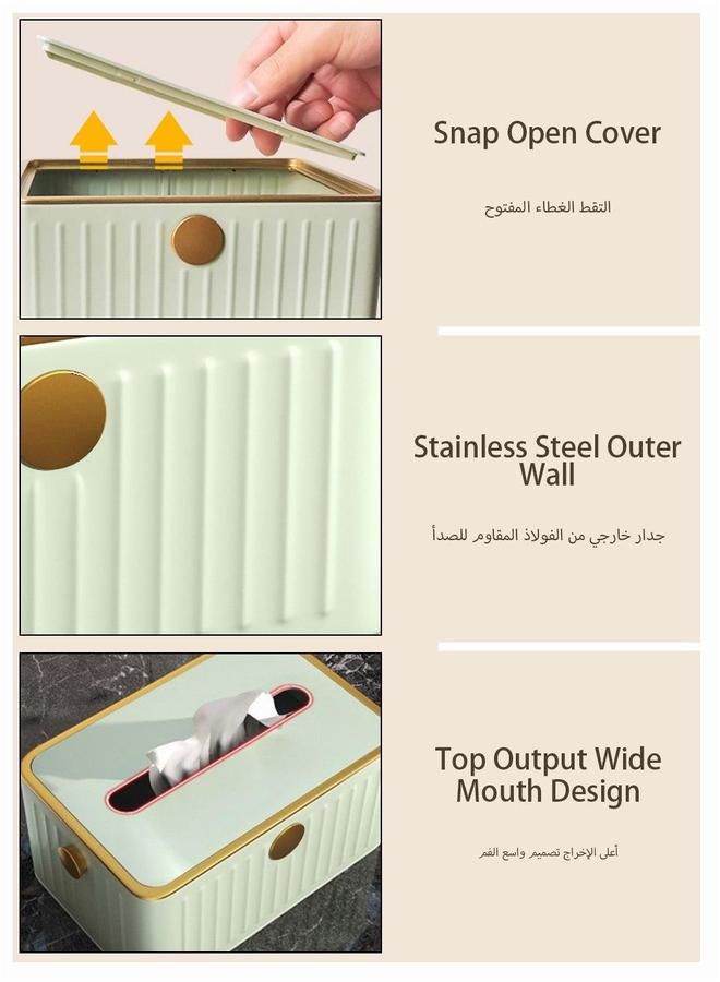 UNUNS Rectangle Shaped Tissue Holder,Stainless Steel Waterproof Water Box,Tissue Holder Box Green 20.5x12.5x9.5 Centimeter - Image 5