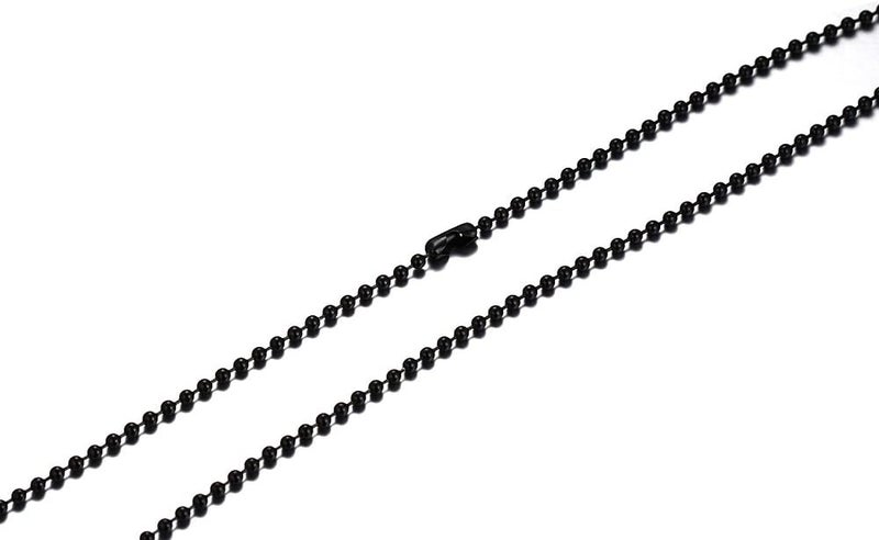 SINLEO Titanium Stainless Steel Small Beads Ball Chain Necklace for Men Women 24-38 Inches Silver Black Gold - Image 4