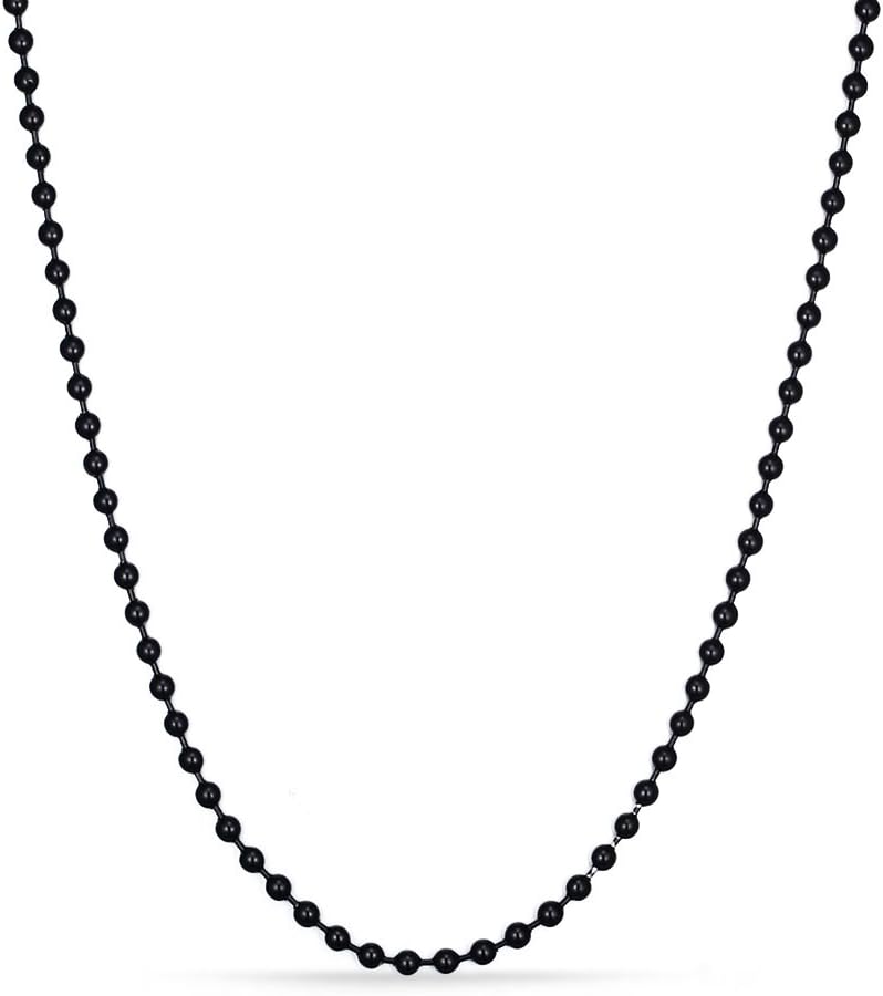 SINLEO Titanium Stainless Steel Small Beads Ball Chain Necklace for Men Women 24-38 Inches Silver Black Gold - Image 5