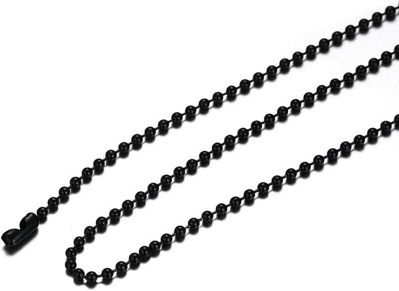 SINLEO Titanium Stainless Steel Small Beads Ball Chain Necklace for Men Women 24-38 Inches Silver Black Gold - Image 3