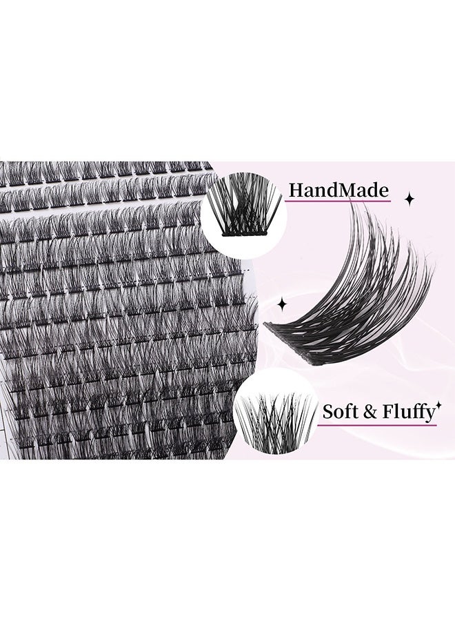 قِيرّا طقم تركيب رموش صناعية DIY - 416 قطعة رموش عنقودية مع ملقط، قابلة لإعادة الاستخدام، طبيعية وكثيفة بخمس أنماط - Image 4