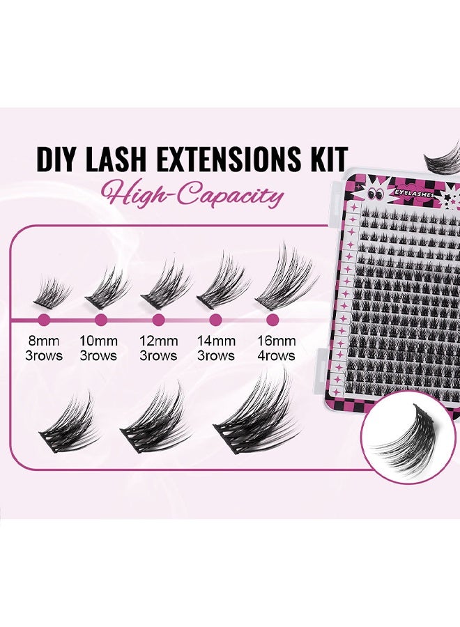 قِيرّا طقم تركيب رموش صناعية DIY - 416 قطعة رموش عنقودية مع ملقط، قابلة لإعادة الاستخدام، طبيعية وكثيفة بخمس أنماط - Image 3