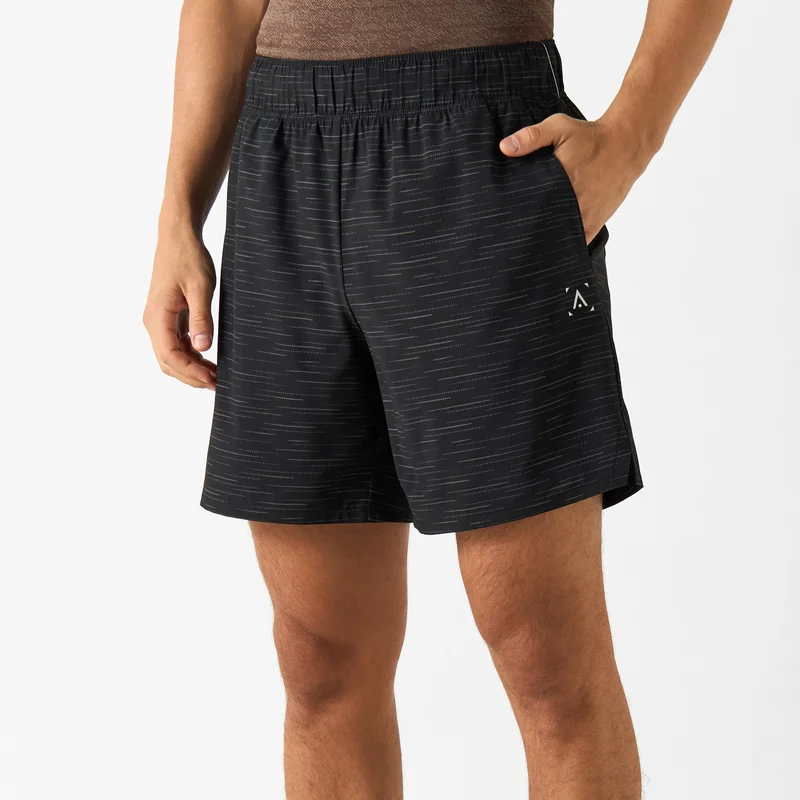 ADOT by Splash Textured Shorts with Elasticated Waistband and Pockets