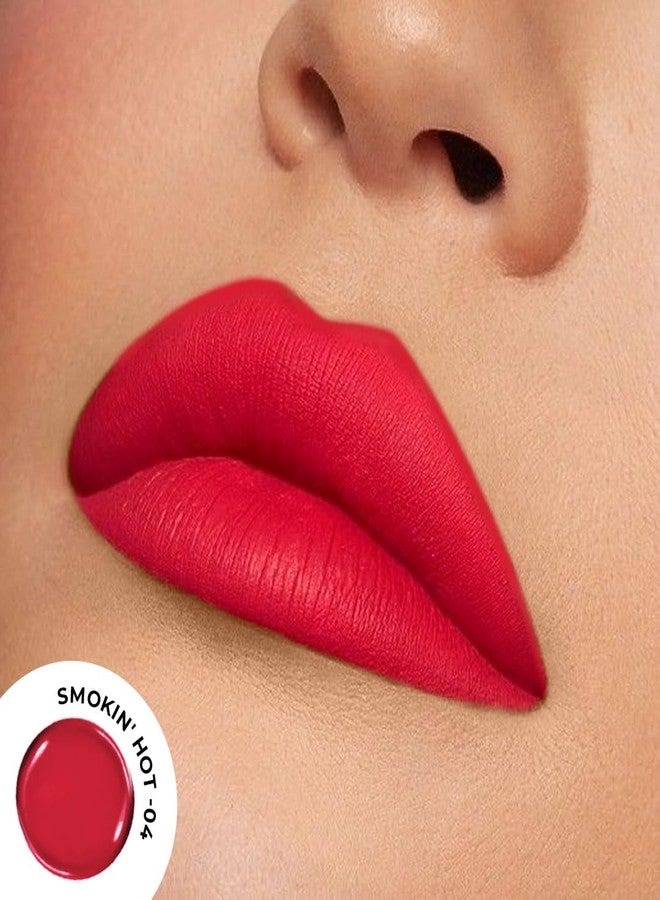SOKU Always Kissable Long-Lasting Matte Liquid Lipsticks for Women Waterproof, Smudge-Proof | Lightweight Vegan Formula with Vitamin E | Smooth Application, Rich Colour (Smokin' Hot-04) - 4.5 ml - Image 4
