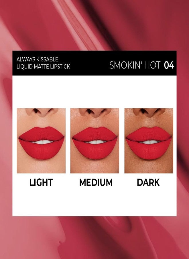 SOKU Always Kissable Long-Lasting Matte Liquid Lipsticks for Women Waterproof, Smudge-Proof | Lightweight Vegan Formula with Vitamin E | Smooth Application, Rich Colour (Smokin' Hot-04) - 4.5 ml - Image 5