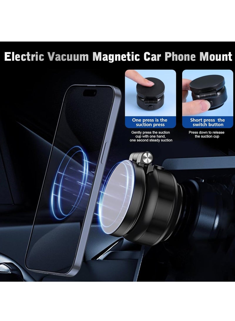 TIGER Electric Vacuum Magnetic Suction Phone Mount – 360° Rotating Magnetic Phone Holder, Foldable Smart Double-Sided Suction Design, Strong Magnetic Car Phone Holder for Cars, Mirrors & Smooth Surfaces  - Image 3