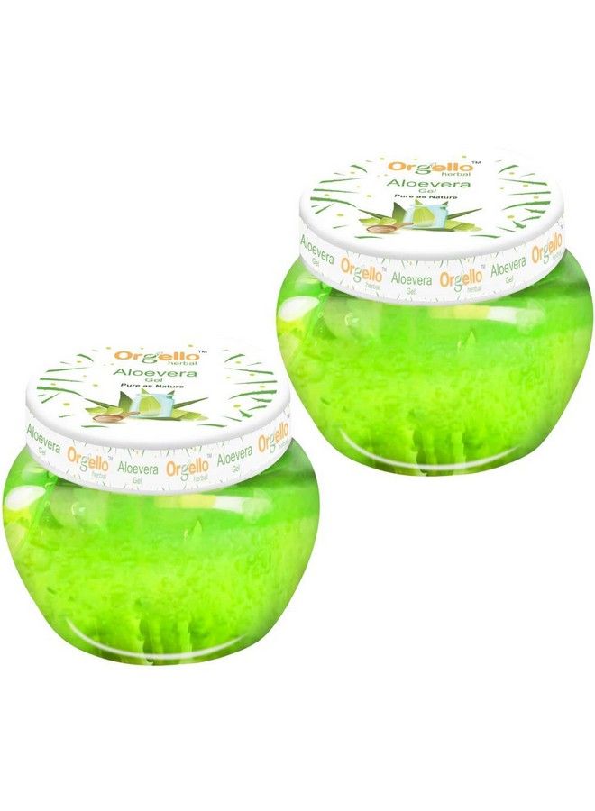 Orgello Herbal Aloe Vera Gel For Face And Hair (2 X 100 Gm) Pack Of 2 I For Acne Scars Glowing & Radiant Skin I Paraben & Sulphate Free - Image 1