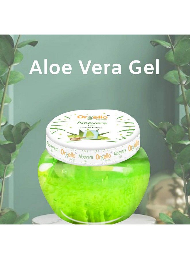 Orgello Herbal Aloe Vera Gel For Face And Hair (2 X 100 Gm) Pack Of 2 I For Acne Scars Glowing & Radiant Skin I Paraben & Sulphate Free - Image 2