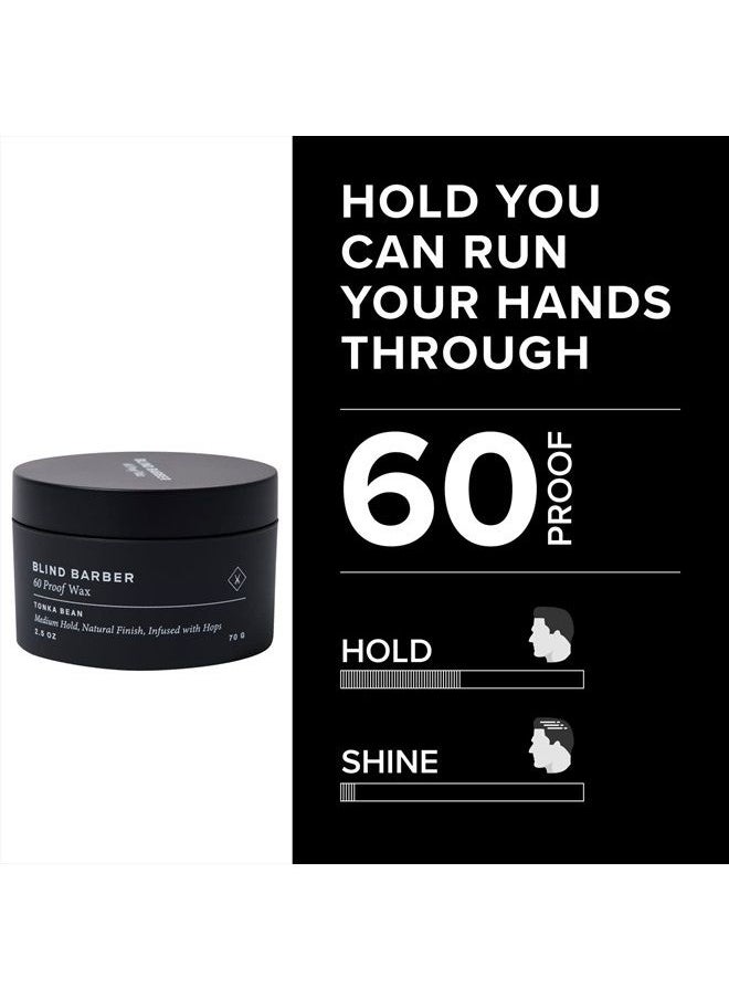 Blind Barber - 60 Proof Wax - Matte Styling Wax for Men - Medium Hold, Workable Matte Texture with Volumizing Hops Extract - Water Based & Free of Greasy Oils (2.5oz / 70g) - Image 1