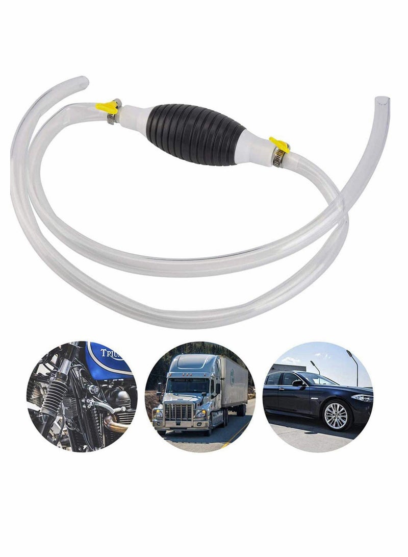 Excefore Car Fuel Transfer Pump, Portable Manual Car Fuel Transfer Pump, Gasoline Siphon Hose Siphon Hand Pump for Gasoline Oil Water, Transfer Siphon Pump - Image 1