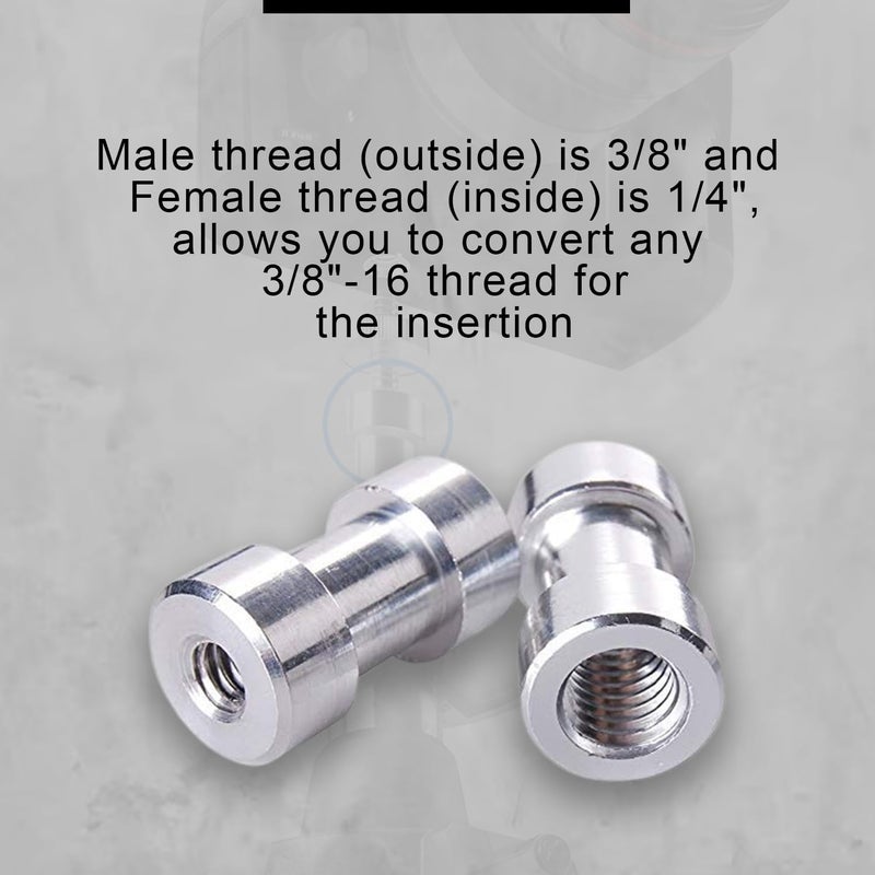 SHOPEE محول برانديد 2 قطعة 1/4" إلى 3/8" إنش أنثوي إلى أنثوي مزود بمسمار لقاعدة حامل الضوء الاستوديو، محول هوتشيو/كولدشيو لرأس الكرة، جهاز استقبال فلاش تريجر - Image 5