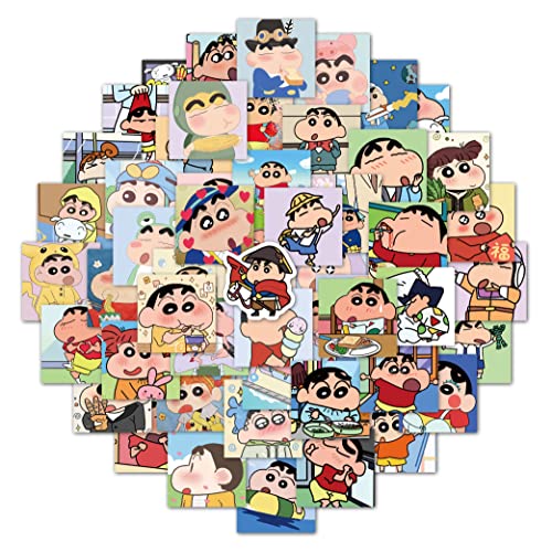 Rousrie - 50 Pieces Vinyl Waterproof Wall Stickers for Kids Random Size, (Shinchan), Multicolor, Self-Adhesive - Image 2