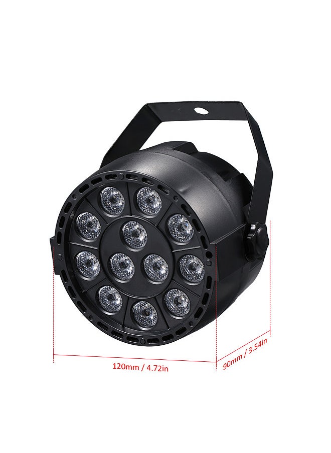 Generic - AC90-240V 12 LEDs Par Lights 8 Channel RGBW Color Mixing Stage Lighting with DMX Strobe & Sound Active Mode for Disco Party Wall Wash - Image 1