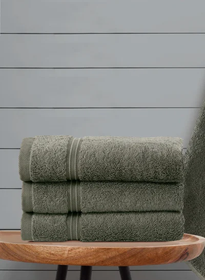 Bliss Casa 4-Piece 100% Combed Cotton Hand Towels - 550 GSM Quick Dry Highly Absorbent Hand Towel Set 16x28 Inch Grey 40x70cm