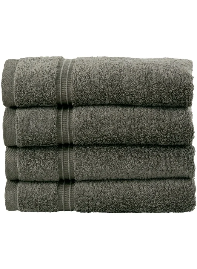 Bliss Casa 4-Piece 100% Combed Cotton Hand Towels - 550 GSM Quick Dry Highly Absorbent Hand Towel Set 16x28 Inch Grey 40x70cm