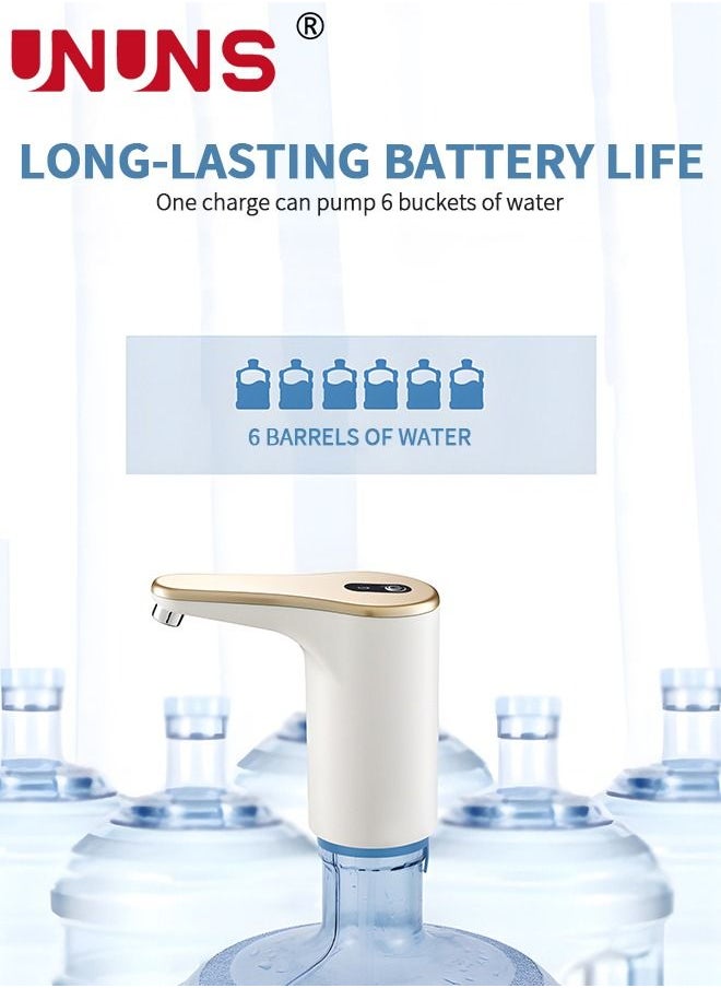 UNUNS - Water Bottle Pump for 5-19L Water Bottle Dispenser, Automatic Off Cold Water Dispenser Pump,USB Charging Water Pump,Water Bottle Switch for Universal Bottles - Image 1