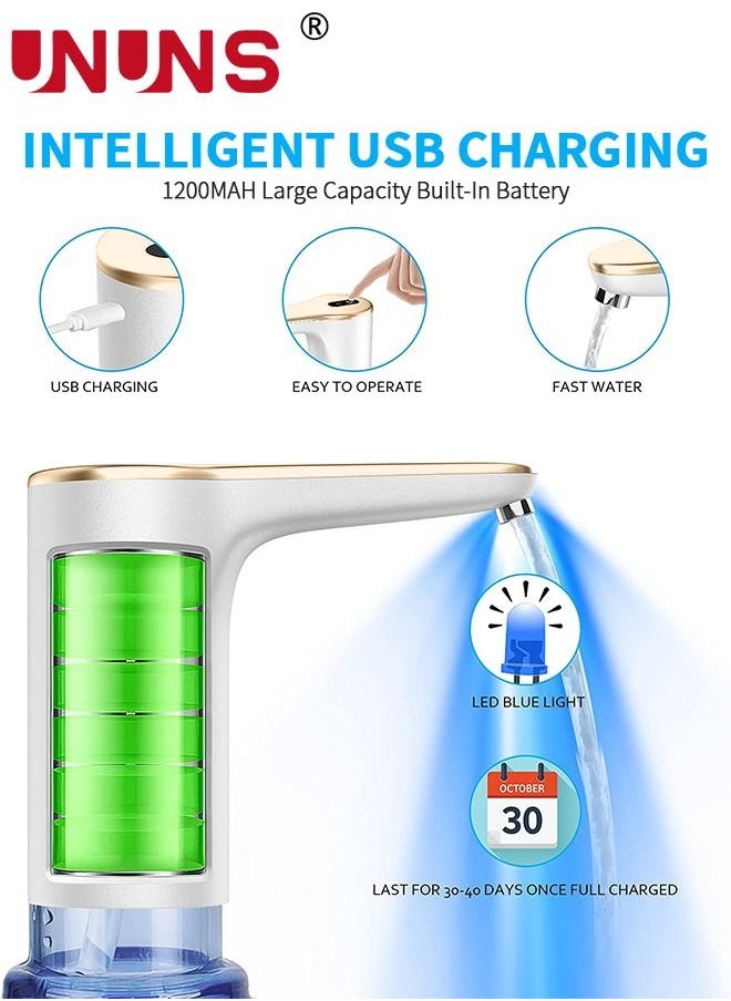 UNUNS - Water Bottle Pump for 5-19L Water Bottle Dispenser, Automatic Off Cold Water Dispenser Pump,USB Charging Water Pump,Water Bottle Switch for Universal Bottles - Image 1