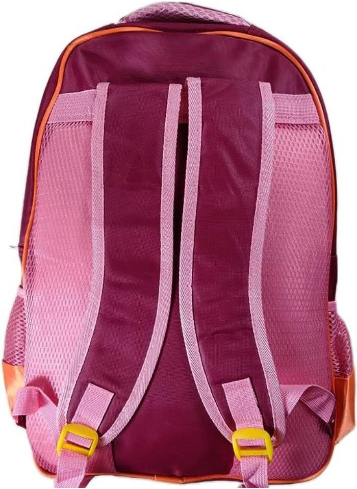 Generic School backpack 3 pieces for girls and boys 18 inch, mouse (burgundy + pink + orange)  - Image 2