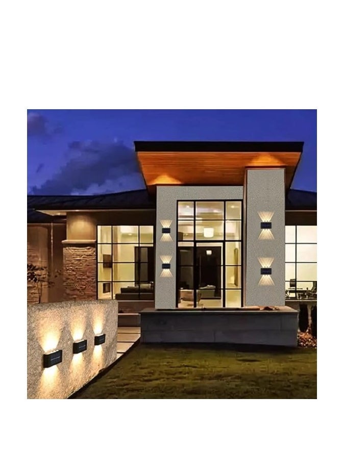 Raxoom 6 Led Solar Up Down Wall Lights, 2 Pack Warm White Illuminate Outdoor Wall Lamps for House,Small Exterior Light Fixture Waterproof Nordic Style Lighting Decor for Home Garden Porch - Image 5
