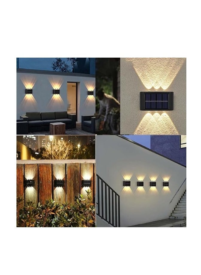Raxoom 6 Led Solar Up Down Wall Lights, 2 Pack Warm White Illuminate Outdoor Wall Lamps for House,Small Exterior Light Fixture Waterproof Nordic Style Lighting Decor for Home Garden Porch - Image 3