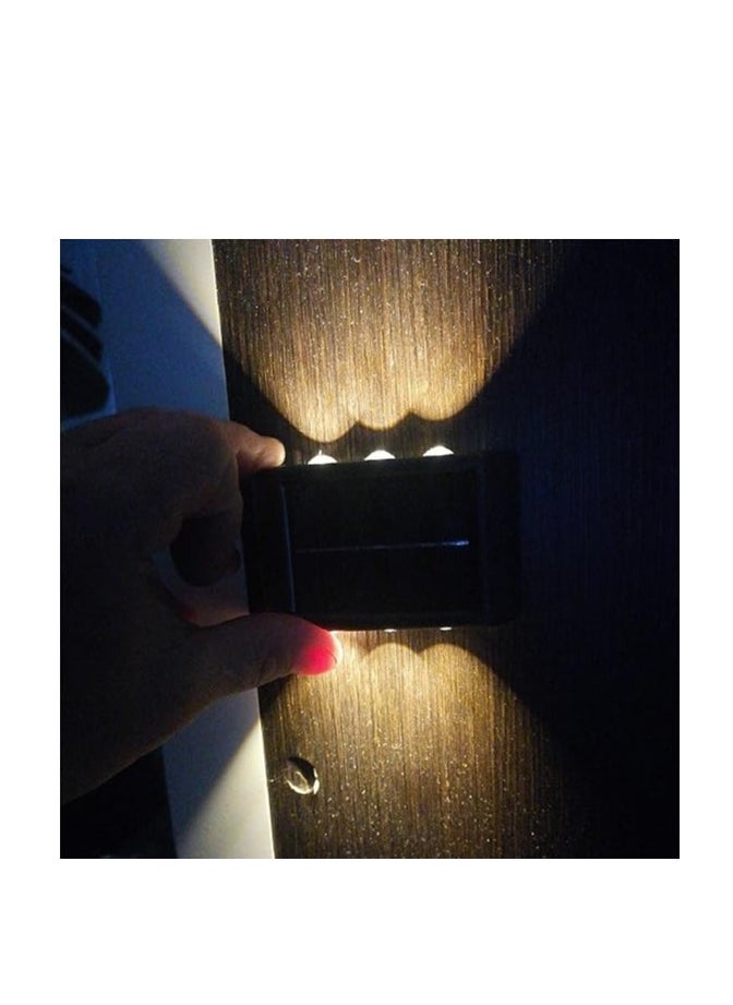 Raxoom 6 Led Solar Up Down Wall Lights, 2 Pack Warm White Illuminate Outdoor Wall Lamps for House,Small Exterior Light Fixture Waterproof Nordic Style Lighting Decor for Home Garden Porch - Image 2