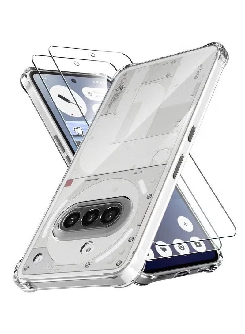 MIGOFAST Nothing Phone 3a Premium Clear Case Anti Yellowing with 2 Pack Tempered Glass Screen Protector High Transparency Anti Scratch Protection for Nothing Phone 3a - Image 1