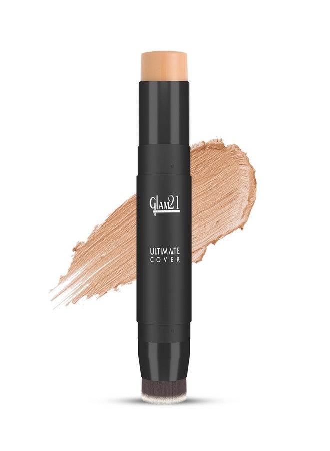 Glam 21 Glam21 Ultimate Cover Foundation Stick | Face Foundation Stick with In-Built Brush | WaterProof, Long Lasting Formula & Natural Matte Finish | For All Skin Tone | 8gm| 03-Soft Beige - Image 1
