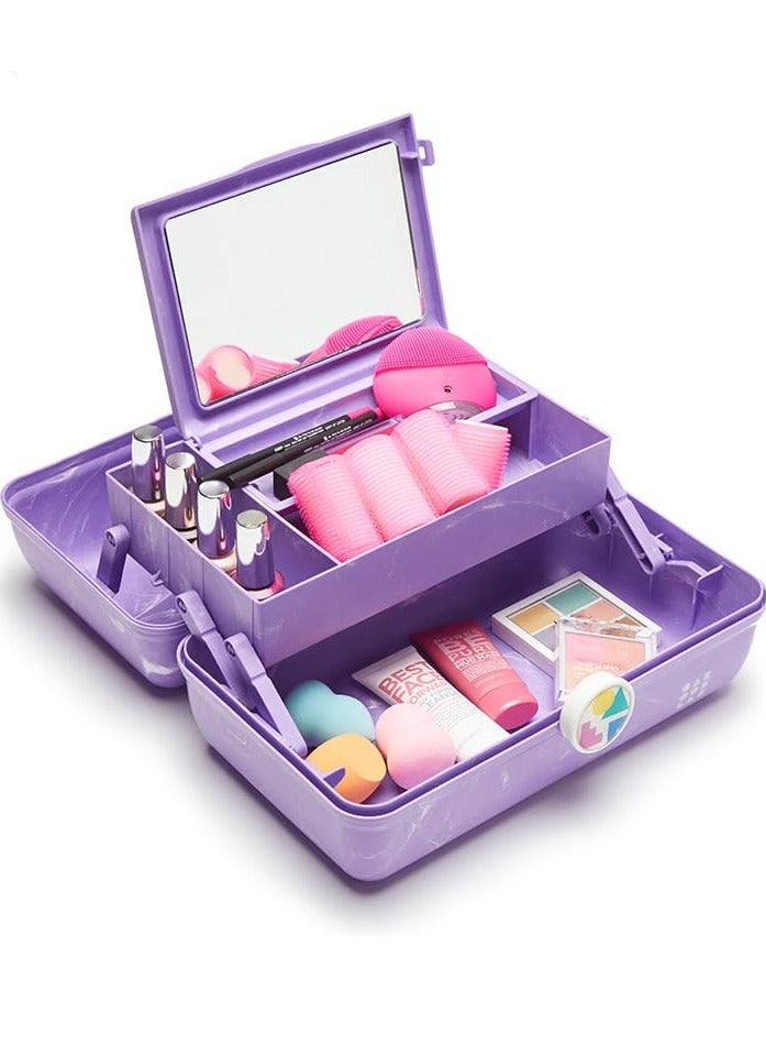 Caboodles On-The-Go Girl Retro Case, Lavender Marble, 13x8x5.75 Inch (Pack of 1) - Image 2