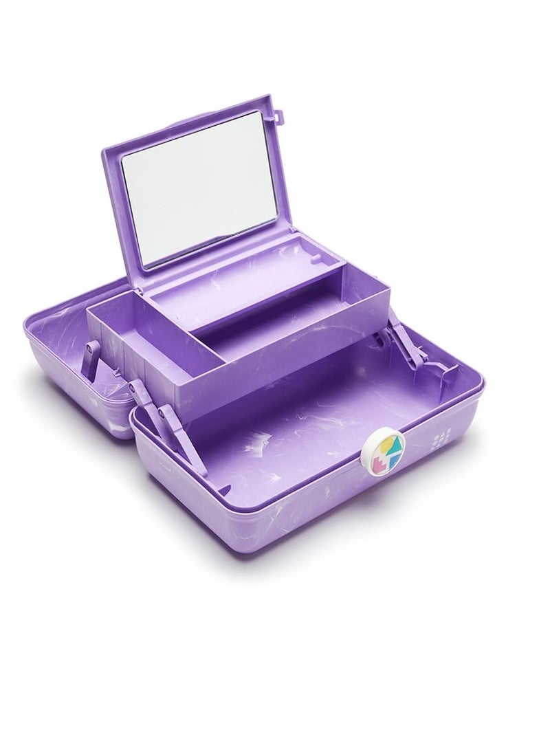 Caboodles On-The-Go Girl Retro Case, Lavender Marble, 13x8x5.75 Inch (Pack of 1) - Image 3