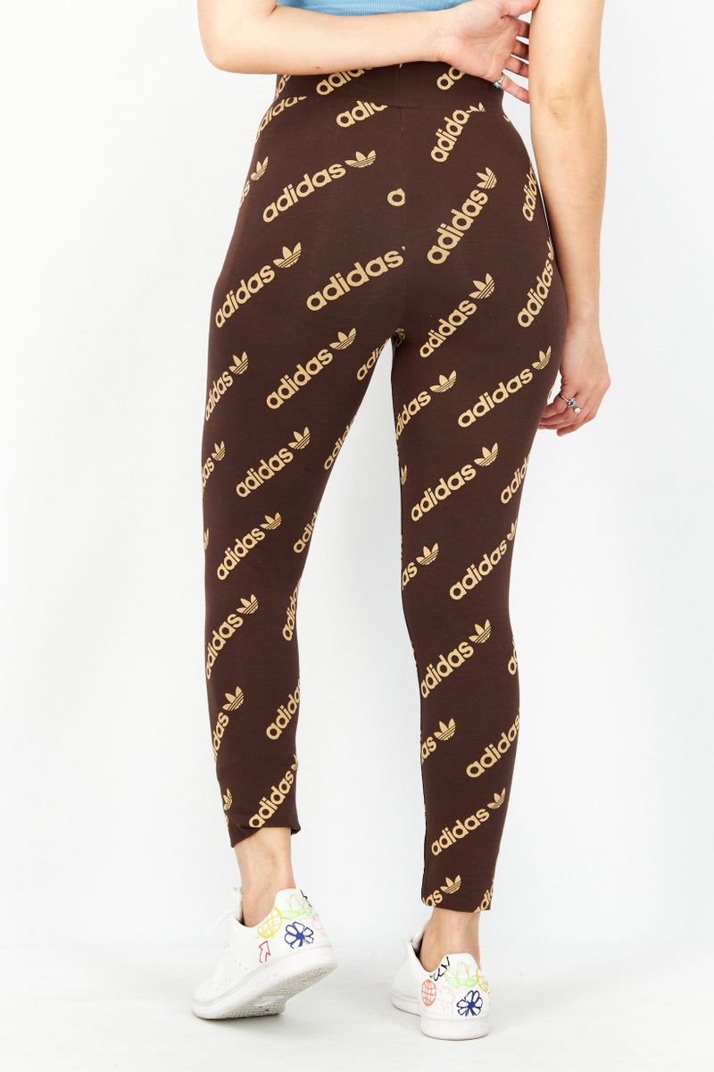 adidas Originals Women Sportswear Training Leggings, Brown - Image 3