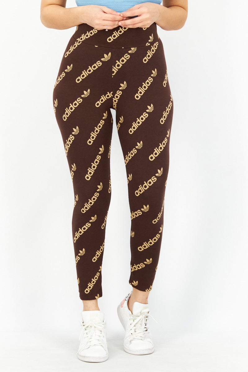 adidas Originals Women Sportswear Training Leggings, Brown - Image 1