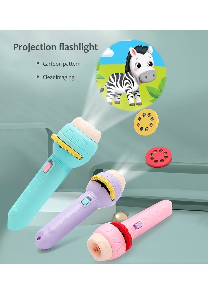 3 Slide Projection Flashlight with 9 Slides, Children's Cognitive Projection Lamp Toy Slides Educational Learning Bedtime Wall Lamp Night Light - Image 2