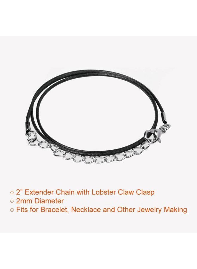 Paxcoo 50Pcs Necklace Cord with Clasp Bulk for Necklace Bracelet Jewelry Making Multicolor - Image 2