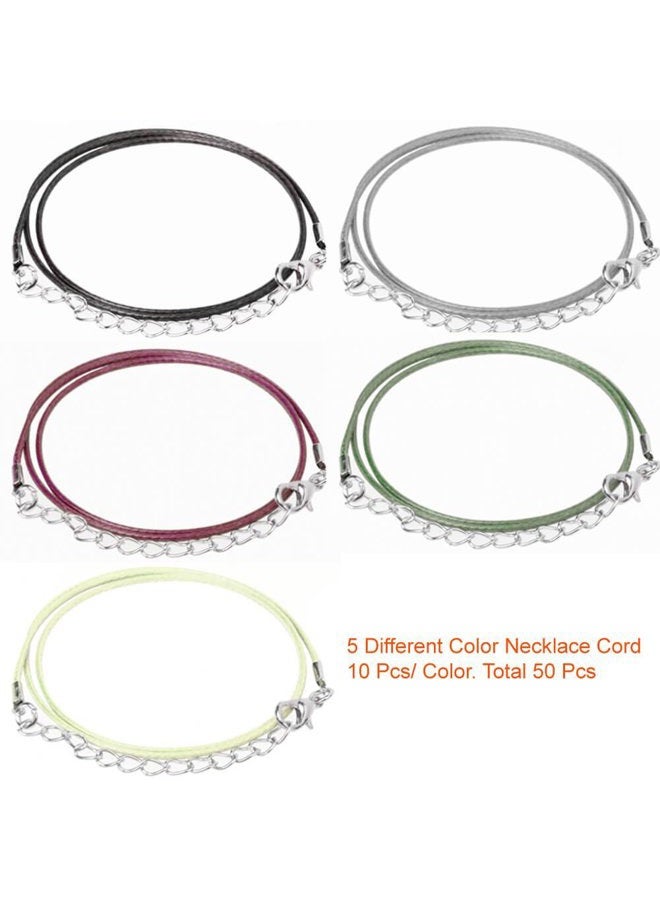 Paxcoo 50Pcs Necklace Cord with Clasp Bulk for Necklace Bracelet Jewelry Making Multicolor - Image 3