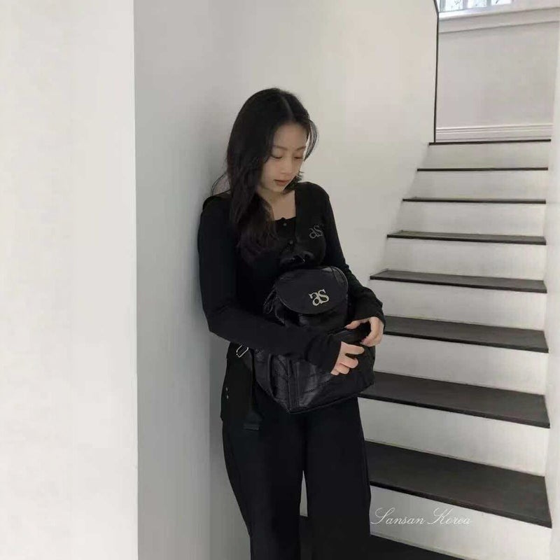 Quilted Drawstring Backpack for Women - Image 2