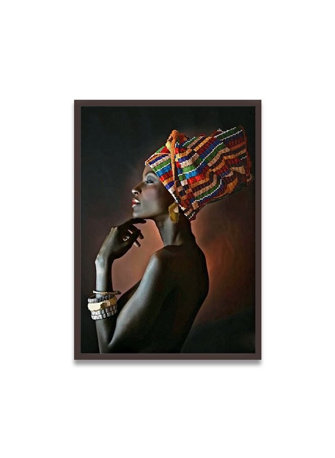 Marktna Canvas Wall Art For Wall Decoration Woman Design With A Hollow Brown Frame Size 120x80cm One Piece - Image 2