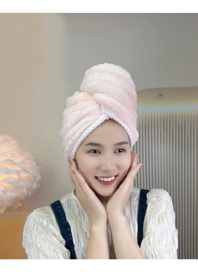 Goolsky Striped Microfiber Hair Towel Wrap - Super Absorbent Quick-Dry Hair Turban for Women, Soft Bath Head Towel for Long & Short Hair, Modern Cartoon-Themed Fast Drying Cap, Polyester & Acetate Blend, Woven 120gsm - Pack of 1  - Image 1