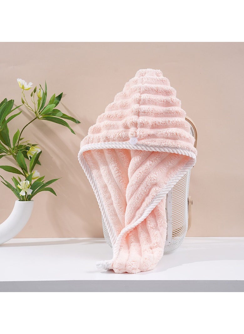 Goolsky Striped Microfiber Hair Towel Wrap - Super Absorbent Quick-Dry Hair Turban for Women, Soft Bath Head Towel for Long & Short Hair, Modern Cartoon-Themed Fast Drying Cap, Polyester & Acetate Blend, Woven 120gsm - Pack of 1  - Image 4
