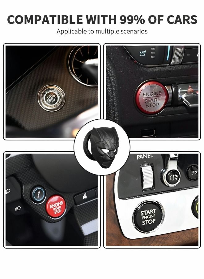 GROIC Car Start Stop Button Cover Skull Ignition Protective Cover Push Start Button Cover Anti-Scratch Car Engine Decoration Ring Car Interior Accessory - Image 2