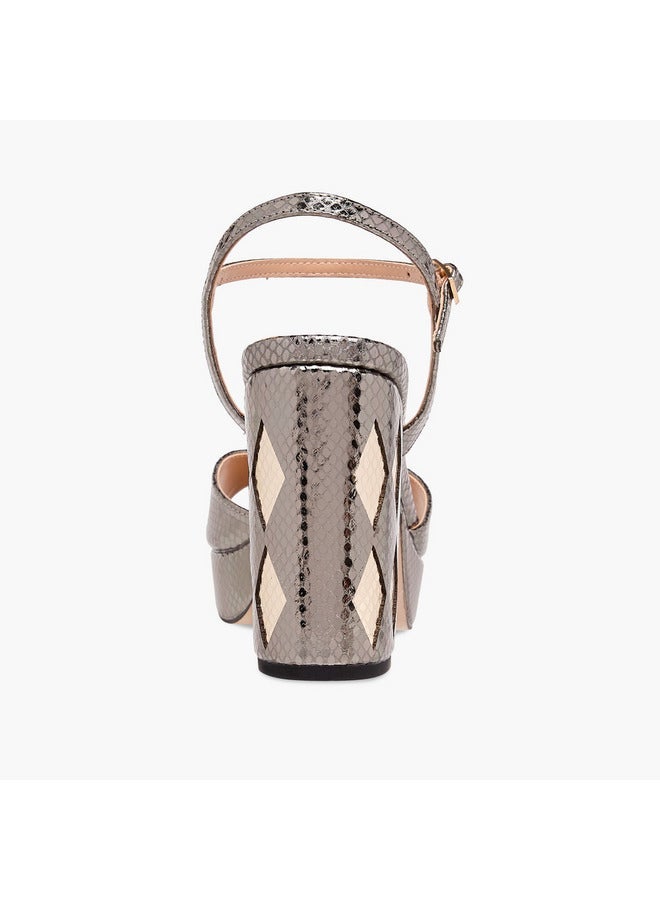 ايل صنادل نسائية بكعب سميك بإبزيم مزخرف - Image 5