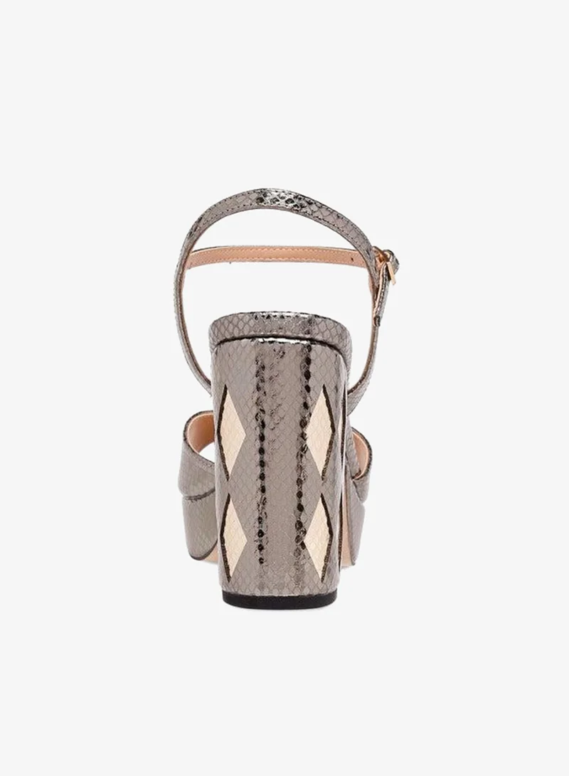 ELLE GREY Women's Textured Platform Sandals with Buckle Closure for Women | Best Price UAE