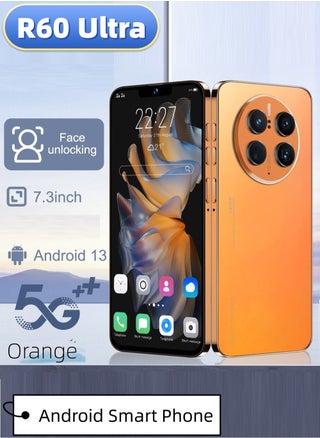 R60 Ultra 7.3-Inch HD Smartphone, 5G, Dual SIM, 128GB, Android 13, Front and Rear Dual Cameras, Wifi, GPS, E-books, Video, Gravity Sensor, Alarm, Calendar,Calculator，World clock，Face recognition - pzsku/Z3284015CF078B1FD4FABZ/45/_/1698386502/61d10f06-3a62-4645-8de0-0ef0550d38af