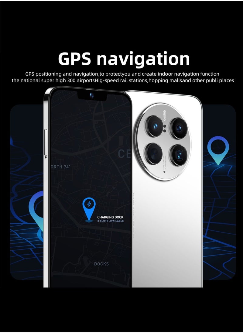 No branded - R60 Ultra 7.3-Inch HD Smartphone, 5G, Dual SIM, 128GB, Android 13, Front and Rear Dual Cameras, Wifi, GPS, E-books, Video, Gravity Sensor, Alarm, Calendar,Calculator，World clock，Face recognition - Image 1