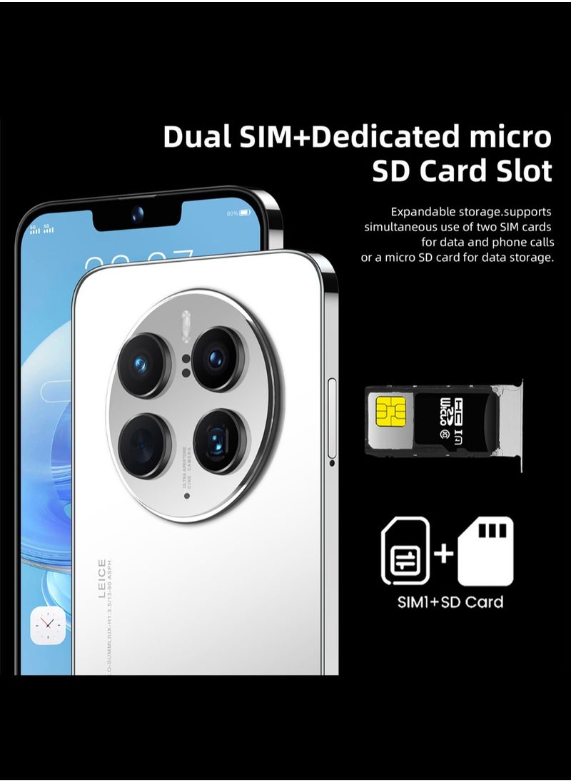 No branded - R60 Ultra 7.3-Inch HD Smartphone, 5G, Dual SIM, 128GB, Android 13, Front and Rear Dual Cameras, Wifi, GPS, E-books, Video, Gravity Sensor, Alarm, Calendar,Calculator，World clock，Face recognition - Image 1