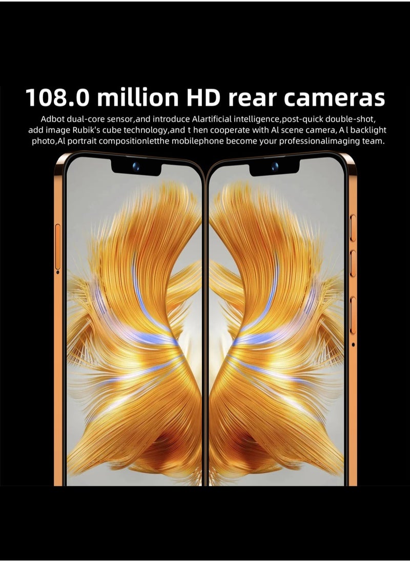 No branded - R60 Ultra 7.3-Inch HD Smartphone, 5G, Dual SIM, 128GB, Android 13, Front and Rear Dual Cameras, Wifi, GPS, E-books, Video, Gravity Sensor, Alarm, Calendar,Calculator，World clock，Face recognition - Image 1