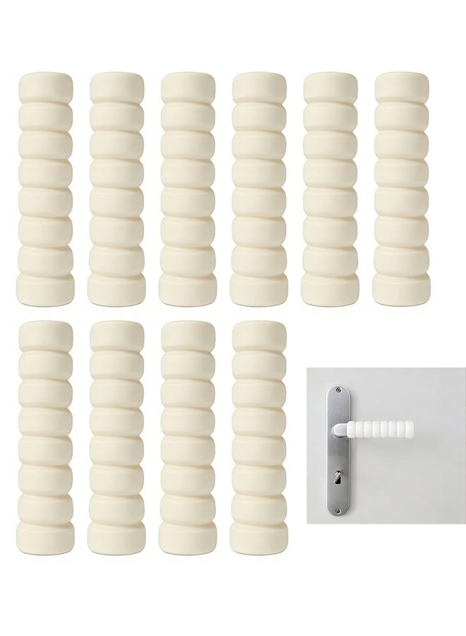 Door Handle Protector, Protective Handle Covers Soft Foam Kid Baby Safety Door Handle Knob Gaurd Door Handle Bumper In Beige - Child And Wall Protector 10 Pack - Image 1
