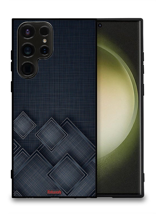 Tolwak Samsung Galaxy S23 Ultra 5G Protective Case Cover Squares Pattern On Cloth - Image 2