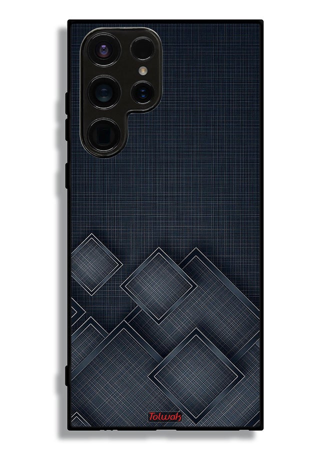 Tolwak Samsung Galaxy S23 Ultra 5G Protective Case Cover Squares Pattern On Cloth - Image 3